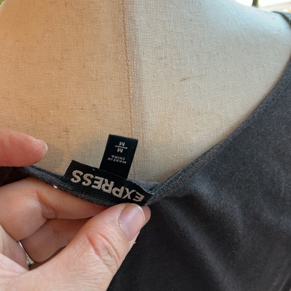 Express Grey/Silver Embellished Women's Tank Top- Size Medium - Picture 7 of 8